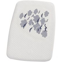 Ridder - Alfombrilla de ducha Helgoland blanco y azul 38x72 cm