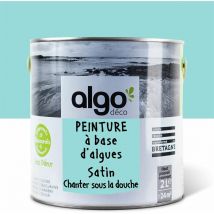Peinture écologique Algo - Satin - Bleu Chanter sous la douche - 2L