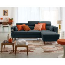 Bestmobilier - Alicante - canapé d'angle réversible convertible avec têtières - coffre - 4 places - en tissu texturé