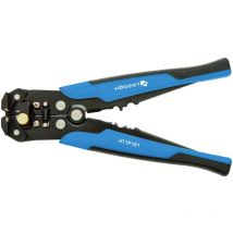 Hogert - högert technik Alicates pelacables automáticos, 205 mm, 0,2-6 mm², con función de corte, crimpadora 24-10 awg, longitud ajustable, mango