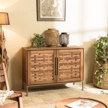 Macabane - alida - Buffet en bois de teck recyclé 2 portes