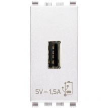 Alimentation 5v 1.5a pour appareils electroniques, 1 sortie usb avant blanc 20292.b