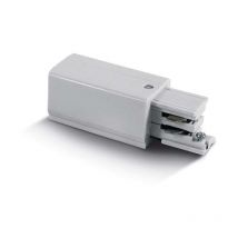 Zambelis - Alimentation embout Terre Gauche Pour Rail 3 Allumages Blanc