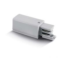 Alimentation embout Terre Droit Pour Rail 3 Allumages Blanc ZAMBELIS