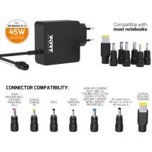 Alimentation pc 19 v 45w universelle avec 7 embouts Port Designs 900090B-EU