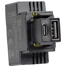 Alimentatore Da Incasso Keystone Usb-a+c 3a 20w Nero Fanton 82904