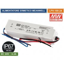 Alimentatore driver led meanwell LPV-100-24 tensione costante DC24V 4.2A 100W singola uscita IP67