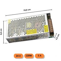 Trasformatore 24V 5A 120w 220V alimentatore striscia led universale stabilizzato