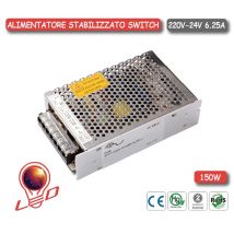Alimentatore Stabilizzato Dissipato 220V/24V 6.25A 150w Strip Strisce led