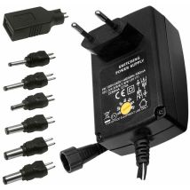 Alimentatore Switching Con Tensione Regolabile 3/4,5/5/6/7,5/9/12 Vdc 2250ma, 7 Spinotti Inclusi Victory