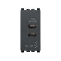 Vimar - Fuente de alimentación usb c+c 5V 3A 1M Gris 20292.CC
