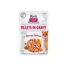 Care cot SASZ.85G fg Savory Salmon, nourriture humide pour chats, lot de 1, 85 g (8595602540525) - Brit
