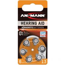 Ansmann - Hörgerätebatterien Typ 13 Testsieger 6 Stück, P13 ZL2 PR48 mit 1,4V