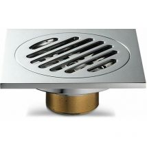 Soniatkia - All Copper Bathroom Floor Drain Odor Proof One Way Flat Water Connector 61212 Chrome