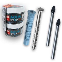 Tox-dübel-techn. - Tacos universales Aqua Stop Pro 62 piezas 6x38/8x50 mm + tornillo + taladro en caja redonda
