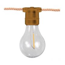 Allegra Guirlande lumineuse filaire pour l'intérieur et l'extérieur. 10 ampoules led à lumière chaude. Fabriqué en Espagne