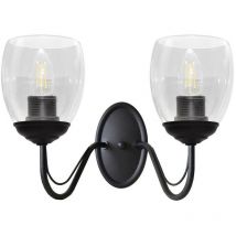 Allena Lampada da Parete Nera, Trasparente 27cm