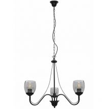 Helam Lighting - Allena Plafonnier Suspendu à Bras Multiples Noir, Fumé 50cm
