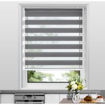 Store Enrouleur Jour Nuit sans Chaîne, Rideau fiable et pratique, Tirez-Arrêtez sans rebond, Facile à Installer avec Clips, pour Fenêtre ou Porte,