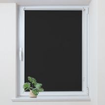 Store Enrouleur occultant sans percage, Isolant et Thermique, Rideau occultant pour Fenêtres et Portes, 75x120cm, Noir - Allesin