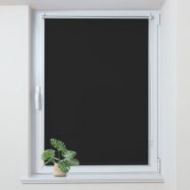 Store Enrouleur occultant sans percage, Isolant et Thermique, Rideau occultant pour Fenêtres et Portes, 90x120cm, Noir - Allesin
