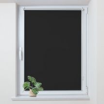 Store Enrouleur occultant sans percage, Isolant et Thermique, Rideau occultant pour Fenêtres et Portes, 65x230cm, Noir - Allesin