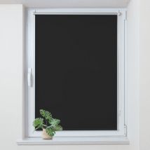 Store Enrouleur occultant sans percage, Isolant et Thermique, Rideau occultant pour Fenêtres et Portes, 65x120cm, Noir - Allesin