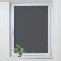 Store Enrouleur occultant sans percage, Isolant et Thermique, Rideau occultant pour Fenêtres et Portes, 75x120cm, Gris Foncé - Allesin