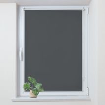 Store Enrouleur occultant sans percage, Isolant et Thermique, Rideau occultant pour Fenêtres et Portes, 85x120cm, Gris Foncé - Allesin