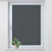 Store Enrouleur occultant sans percage, Isolant et Thermique, Rideau occultant pour Fenêtres et Portes, 105x230cm, Gris Foncé - Allesin