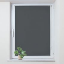 Store Enrouleur occultant sans percage, Isolant et Thermique, Rideau occultant pour Fenêtres et Portes, 90x170cm, Gris Foncé - Allesin