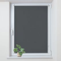 Store Enrouleur Occultant Thermique sans Perçage, Rideau Opaque Isolant, Montage Simple pour Fenêtre ou Porte, 50l x 200L cm Gris Foncé - Allesin