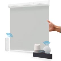 Stores Enrouleur Occultant Électriques Rechargeable, Store Occultant avec Moteur & Télécommande, avec ou sans Perçage, Batterie au Lithium, 60x150cm,