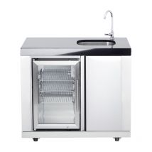 All Grill - Allgrill Top-Line modulare Outdoorküche Edelstahl Modul 11 Waschbecken rechts/Kühlschrank 63 Liter