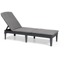 Allibert - Chaise longue avec coussin Jaipur Graphite Keter