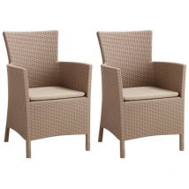Allibert - Chaises à dîner de jardin 2 pcs Iowa Cappuccino