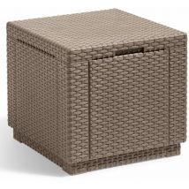 Allibert - Puf de almacenamiento cubo capuchino 228749 Keter