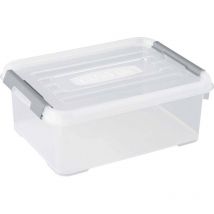 Allibert - Curver 243946 Scatola di immagazzinaggio handy impilabile (l x l x a) 400 x 290 x 150 mm Trasparente, Argento 1 pz.