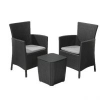 Set de comedor de jardín 3 piezas Iowa grafito 223929 Keter