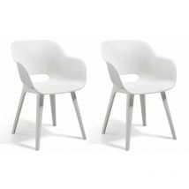 Keter - Sillas de jardín Akola 2 unidades blanco