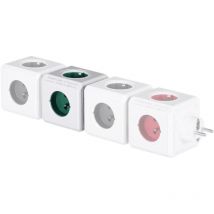 Allocacoc - 16896 PowerCube - Ladrón de 5 enchufes con forma de cubo, color blanco