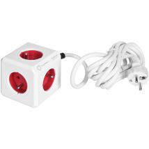 2304/FREXPC - Steckdosenleiste (Rot, Weiß, Box) - Allocacoc