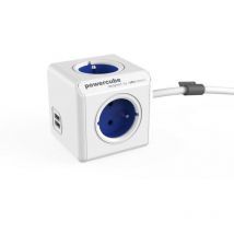 Allocacoc - Powercube 2402BL/FREUPC - 1,5 m - 4 sortie(s) ca - Intérieur - Type e (fr) - Bleu - Blanc - ce - kema fr (2402BL/FREUPC)