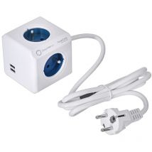 2402BL/FREUPC Indoor 4AC Outlet(s) 1.5m Blau, Farbe White Multiple Base - Mehrfachsockel (Indoor, 1.5m, 4 ac Outlets, Typ e (fr), Blau, Weiß, ce,