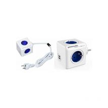 Allocacoc - Powercube 1402bl/deeupc Extended 4-power Strip, 1,5 Meter Kabel, 2 Usb Und Table Top Stand Kit, Blau, 250 V + Original Usb