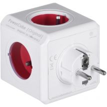 Allocacoc - PowerCube Original Typ e Indoor 5AC Outlet(s) Red Multiple Base - Mehrfachsockel (Indoor, 5 ac Outlets, Typ e (fr), Rot, ce, 16 a)