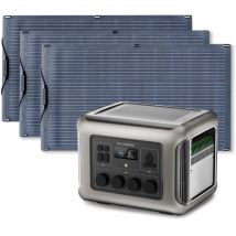 Allpowers - Générateur solaire R2500 2016 Wh avec 3 panneaux solaires monocristallins etfe 200 w, 4 sorties ca de 2500 w (crête 4000 w), station