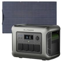 Allpowers - R1500 lite Portable Power Station with 100W Flexible Solar Panel, 1056Wh LiFePO4 Battery, 4X 1600W ac Outlets (3200W Max), 15ms ups, Fast