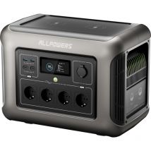 R1500 Station électrique portable 1152Wh, batterie lfp, charge rapide, 4 Sorties ca 1800W(3000W Pic), fonction ups, générateur solaire pour