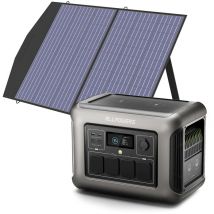 Allpowers - R1500 Generador Solar con 100W Panel Solar, estacion de energia portatil 1152Wh LiFePO4 Batería, 4 Salidas ac de 1800W (3000W Pico), para
